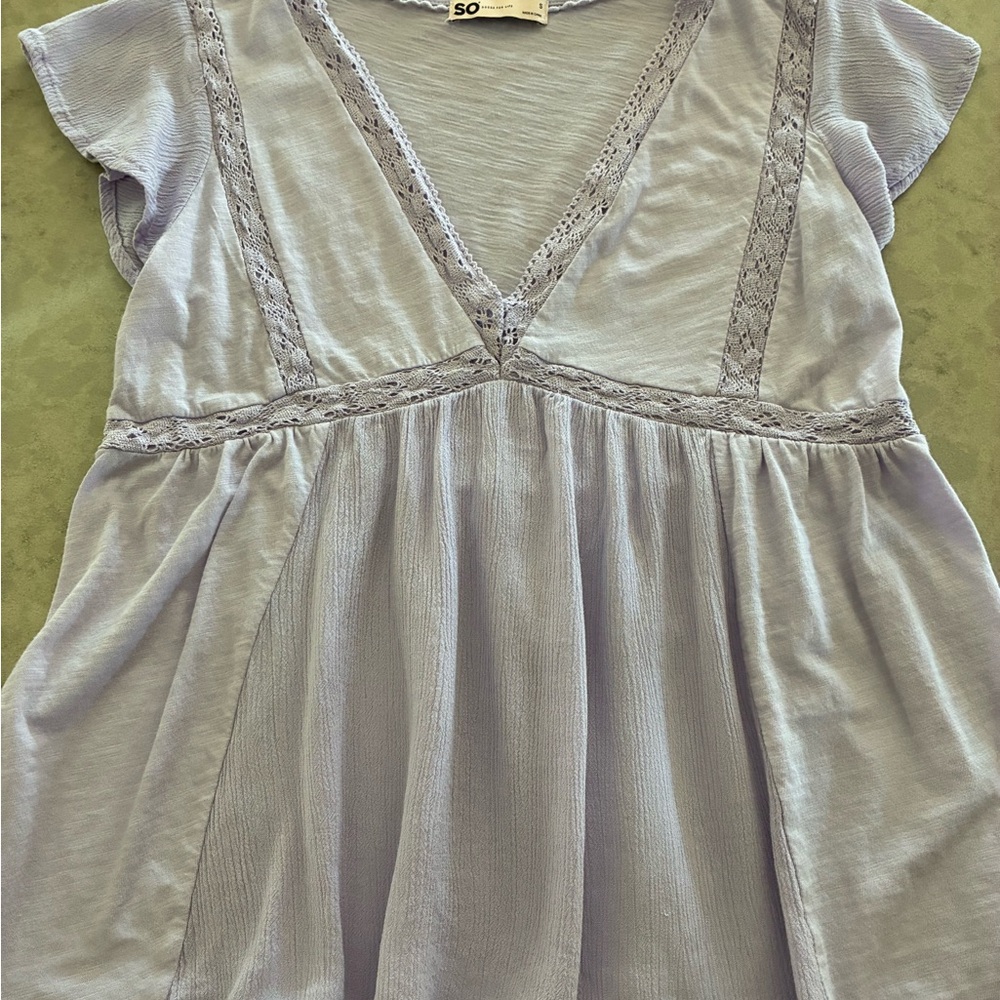 Light Purple Lace Trim Top